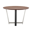 Joana Round Dining Table  Black Iron Base with Walnut Tabletop