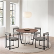 Joana Round Dining Table  Black Iron Base with Walnut Tabletop
