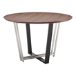 Joana Round Dining Table  Black Iron Base with Walnut Tabletop
