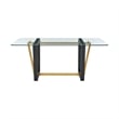 Kai  Dining Table Black Iron Base with Glass Tabletop