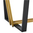 Kai  Dining Table Black Iron Base with Glass Tabletop