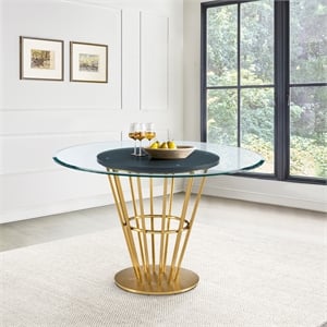 Veronica Dining Table with Glass Tabletop
