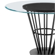 Veronica Dining Table with Walnut Panel and Glass Tabletop