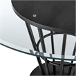 Veronica Dining Table with Walnut Panel and Glass Tabletop