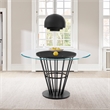 Veronica Dining Table with Walnut Panel and Glass Tabletop