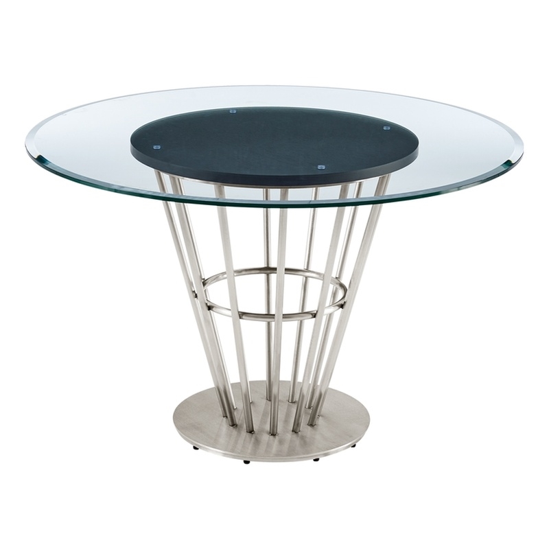 Veronica Round Dining Table with Glass Tabletop