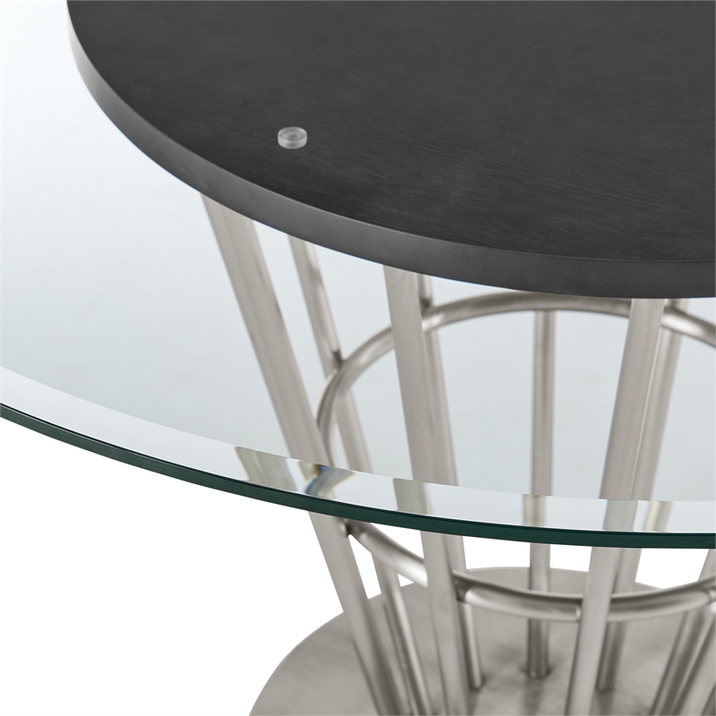 Veronica Round Dining Table with Glass Tabletop