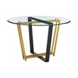 Devi Anastasia 5 Piece Round Glass Dining Table Set