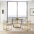 Devi Anastasia 5 Piece Round Glass Dining Table Set