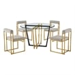 Devi Anastasia 5 Piece Round Glass Dining Table Set
