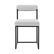 Devi Anastasia 5 Piece Round Glass Dining Table Set with Light Gray Fabric