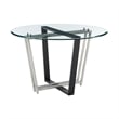 Devi Anastasia 5 Piece Round Glass Dining Table Set with Light Gray Fabric