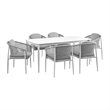 Rhodes Outdoor Patio 7 Piece Dining Set in Aluminum