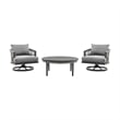 Zella Outdoor Patio 3 Piece Swivel Seating Set