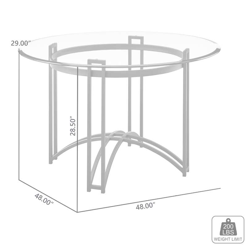 Tibet Contemporary Round Glass Dining Table