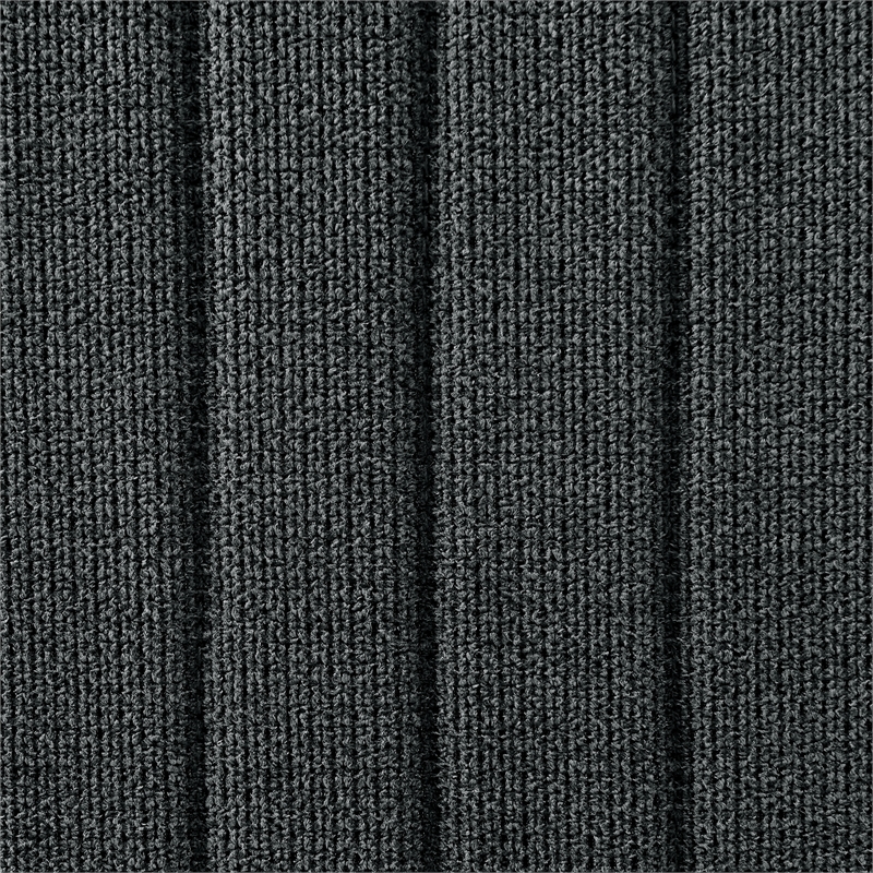 Devi Anastasia 5 Piece Round Glass Dining Table Set with Charcoal Fabric