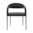Diaz Morgan 5 Piece Round Glass Dining Table Set with Charcoal Fabric
