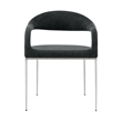Diaz Morgan 5 Piece Round Glass Dining Table Set with Charcoal Fabric