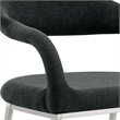 Diaz Morgan 5 Piece Round Glass Dining Table Set with Charcoal Fabric