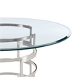 Diaz Morgan 5 Piece Round Glass Dining Table Set with Charcoal Fabric
