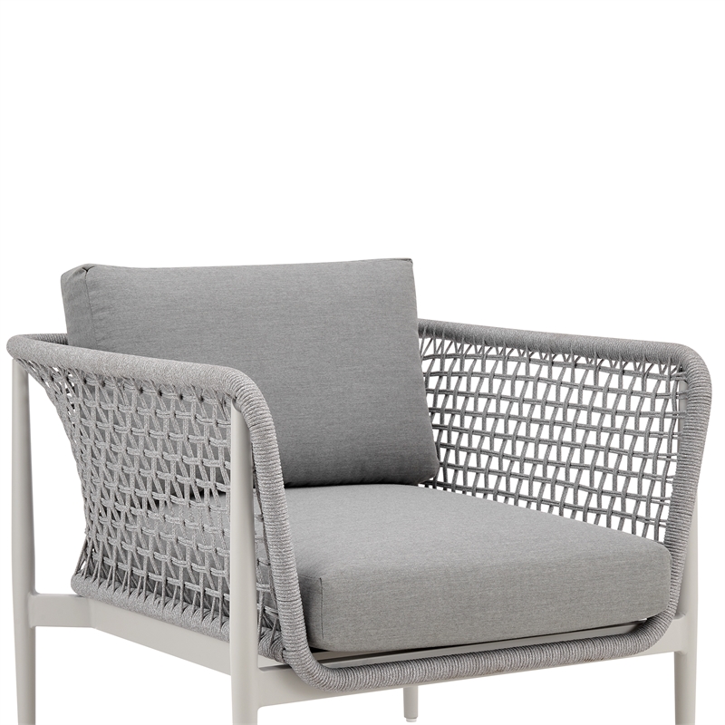 Rhodes Outdoor Patio Armchair in Aluminum