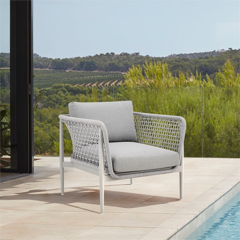 Rhodes Outdoor Patio Armchair in Aluminum