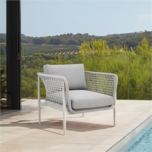 Rhodes Outdoor Patio Armchair in Aluminum