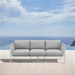 Rhodes Outdoor Patio Sofa in Aluminum