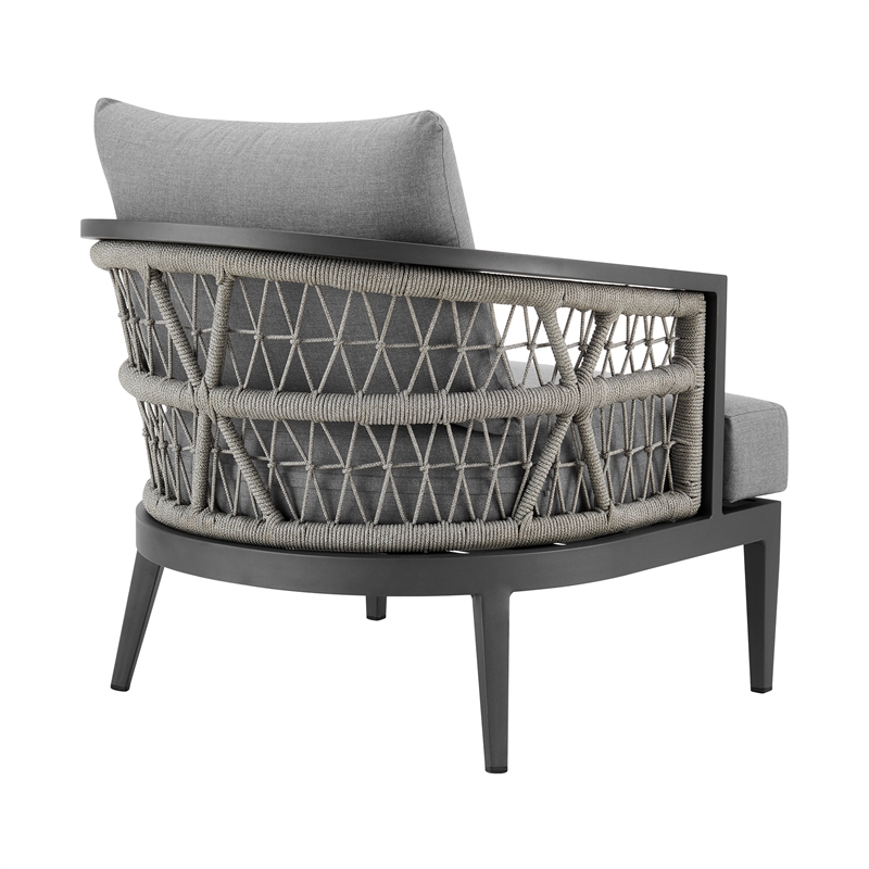 Zella Outdoor Patio Armchair in Aluminum