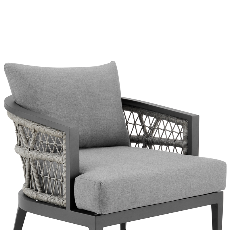 Zella Outdoor Patio Armchair in Aluminum