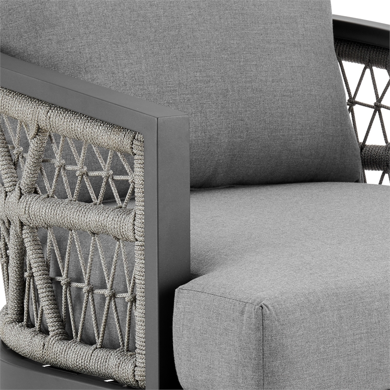 Zella Outdoor Patio Armchair in Aluminum