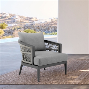 Zella Outdoor Patio Armchair in Aluminum
