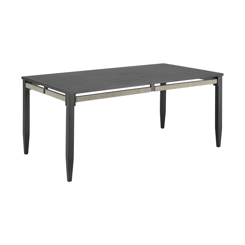 Zella Rectangular Dining Table in Aluminum