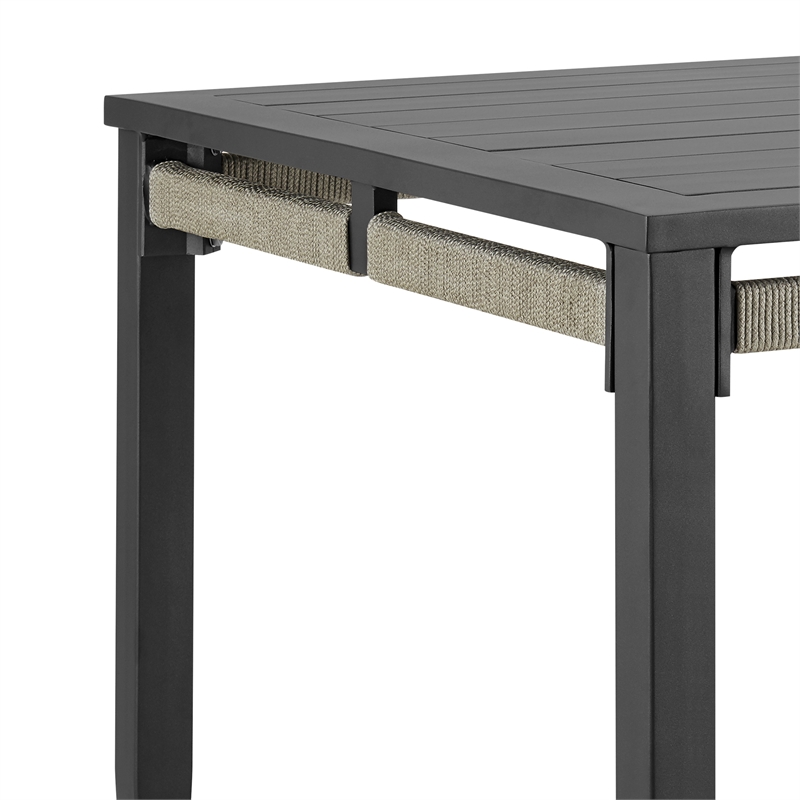 Zella Rectangular Dining Table in Aluminum