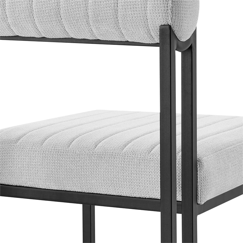 Joana Anastasia 5 Piece Round Dining Set with Light Gray Fabric