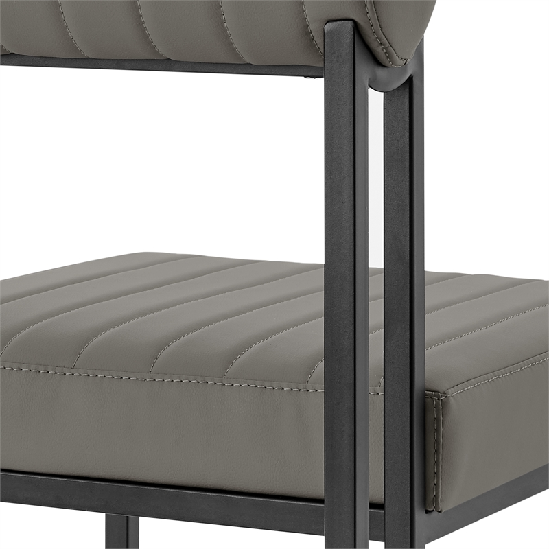 Joana Anastasia 5 Piece Round Dining  Set with Light Gray Faux Leather