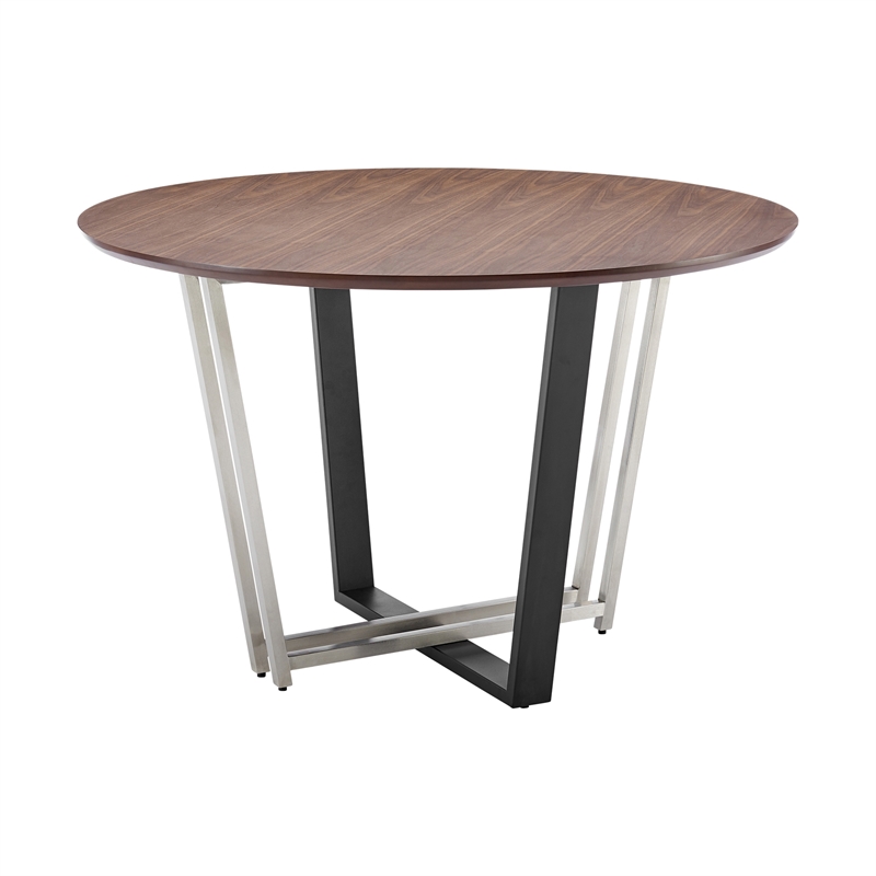 Joana Anastasia 5 Piece Round Dining Set with Blue Fabric