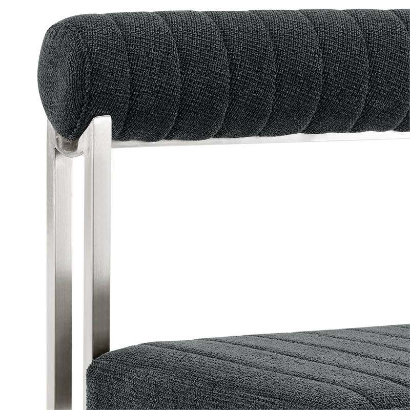 Joana Anastasia 5 Piece Round Dining  Set with  Charcoal Fabric