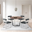Joana Anastasia 5 Piece Round Dining  Set with  Charcoal Fabric