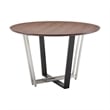 Joana Anastasia 5 Piece Round Walnut Dining Set Light Gray Fabric