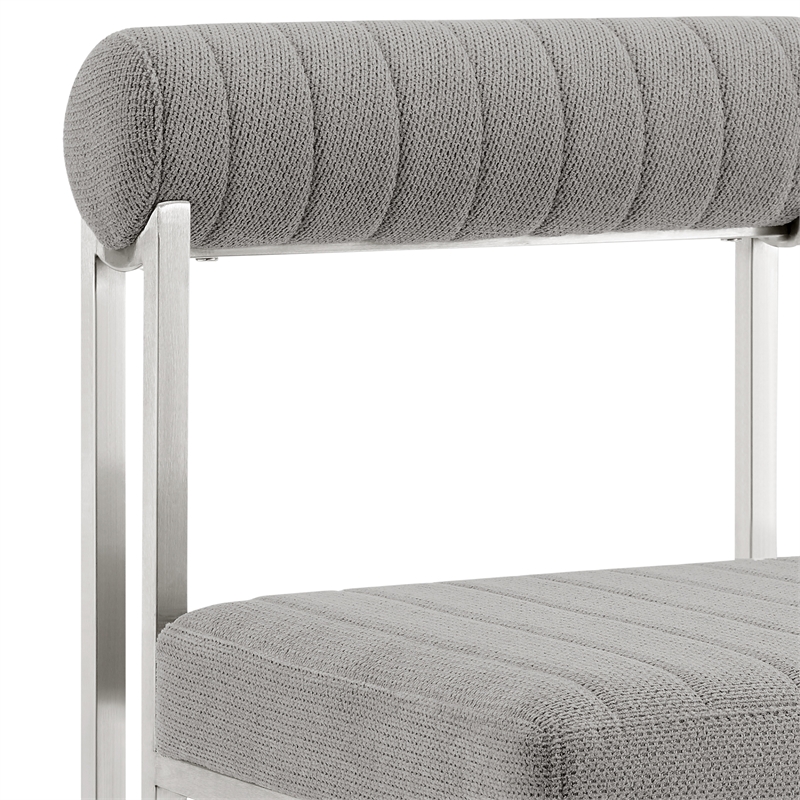 Joana Anastasia 5 Piece Round Walnut Dining Set Light Gray Fabric