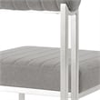 Joana Anastasia 5 Piece Round Walnut Dining Set Light Gray Fabric
