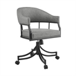 Tibet 5 Piece Dining Set with Round Tabletop and Faux Leather Rolling Chairs