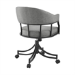 Tibet 5 Piece Dining Set with Round Tabletop and Faux Leather Rolling Chairs