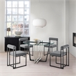 Tibet 5 Piece Dining Set with Round Tabletop and Faux Leather Rolling Chairs