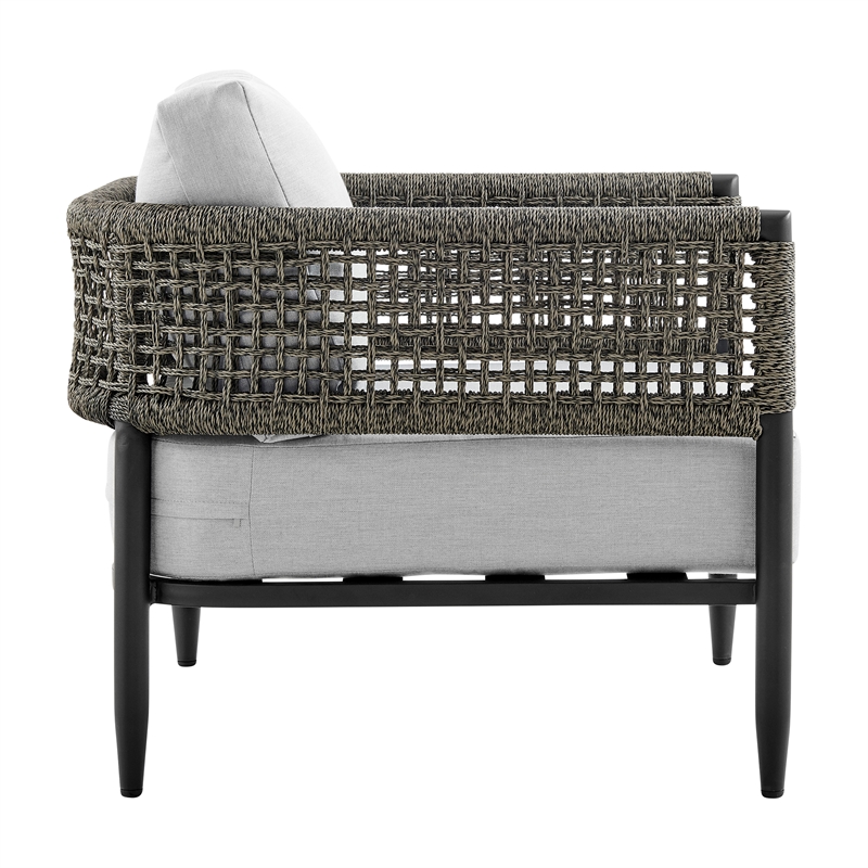 Alegria Aluminum and Rope Outdoor Chair in Black and Gray