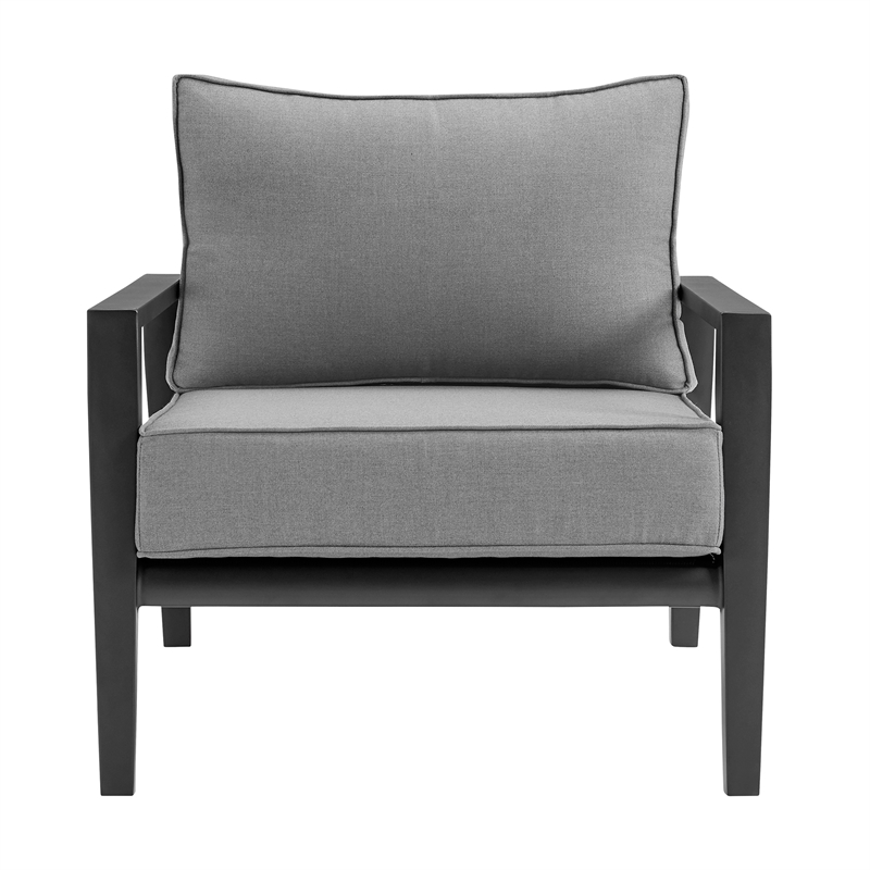 Cayman Aluminum Outdoor Chair in Black and Dark Gray