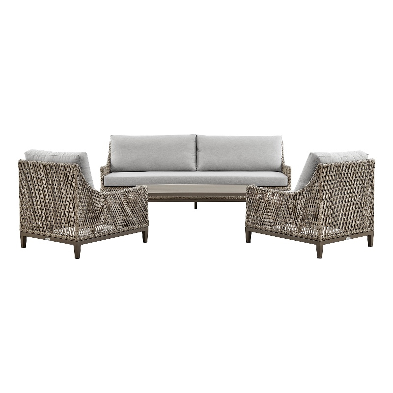 Grenada Aluminum Outdoor Coffee Table in Brown