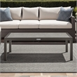 Mareike Aluminum Outdoor Coffee Table in Brown with Ceramic Tabletop