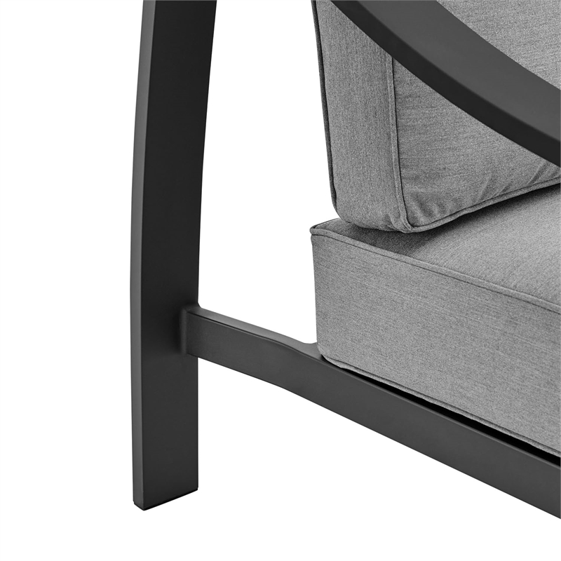 Koda Aluminum Outdoor Chair in Black and Dark Gray
